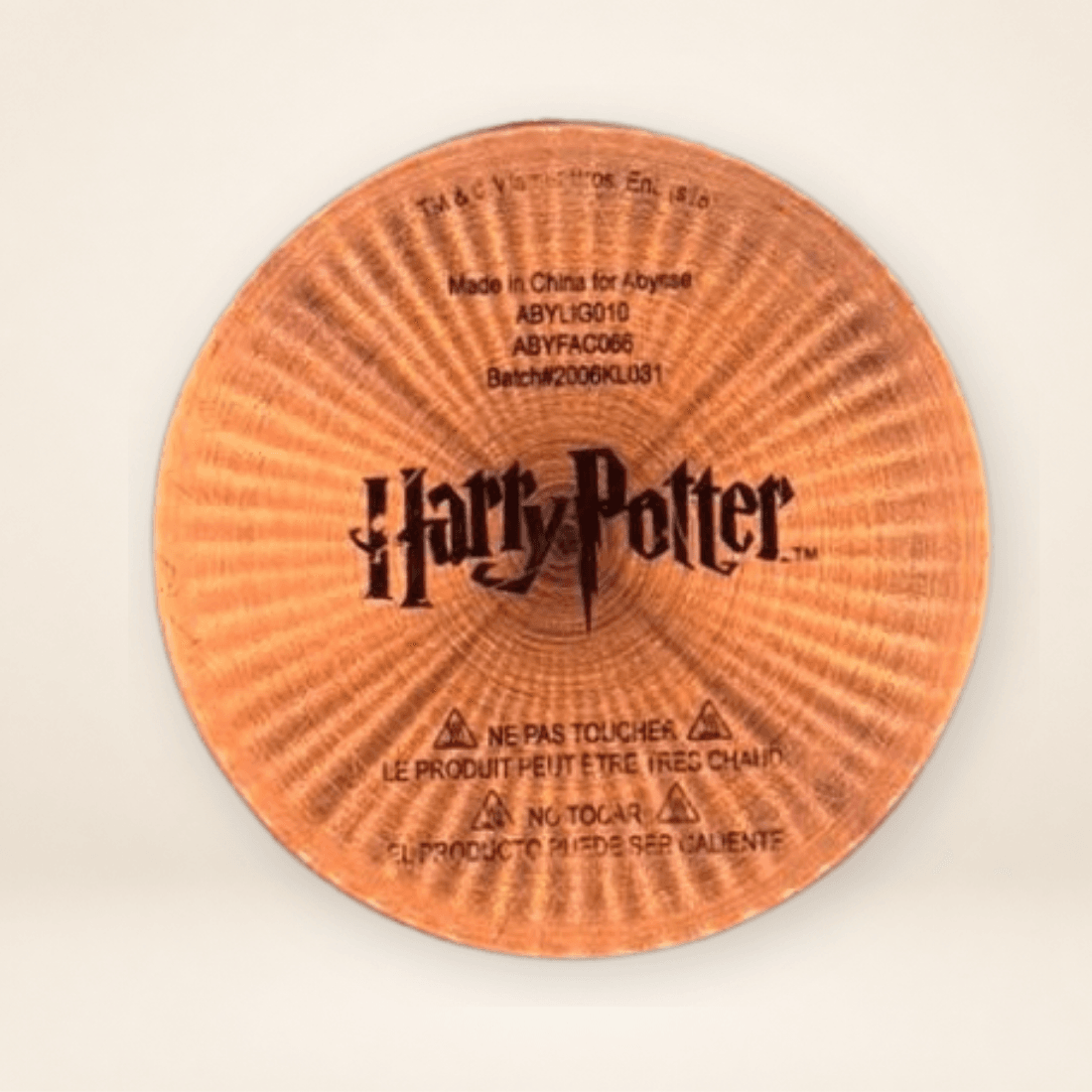 Underside label of ABYstyle Harry Potter Potion Lava Lamp Base showing ABYLIG010 and Made in China markings