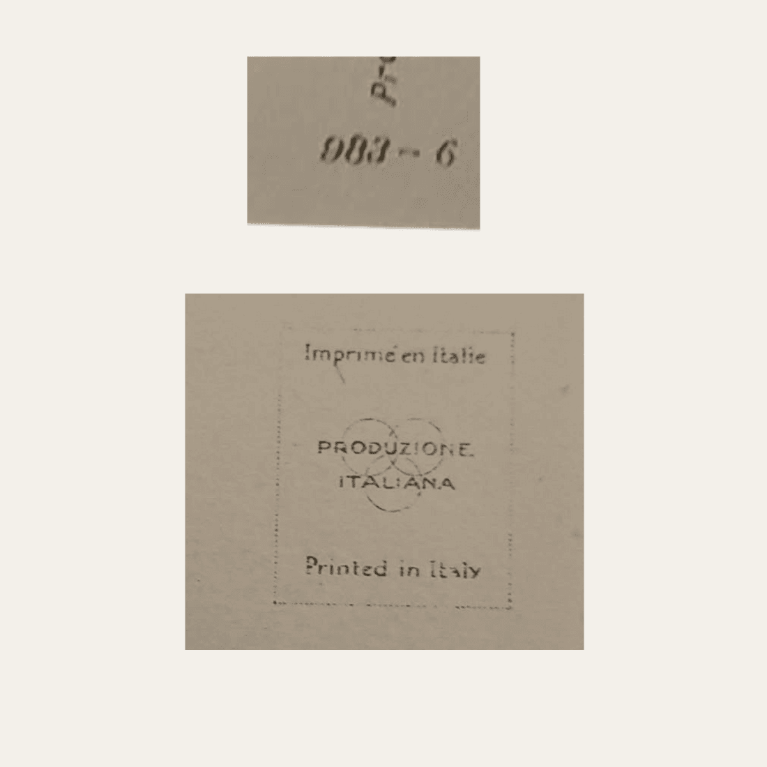 Italian postcard details showing series number 903-6 and Printed in Italy marking