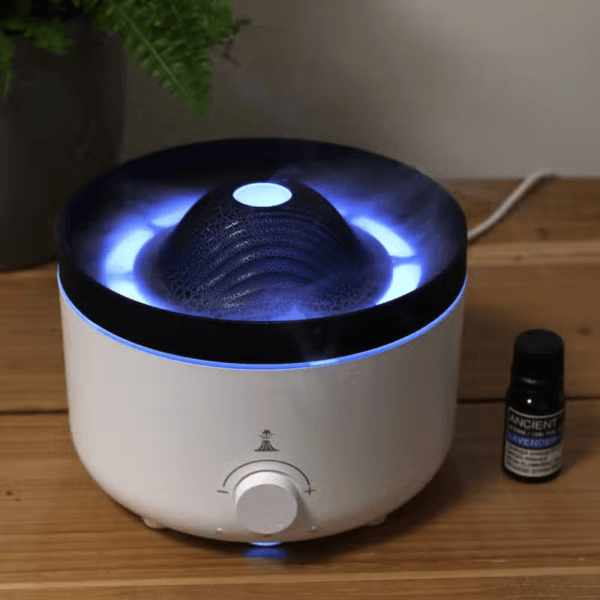 Large essential oil diffuser with blue colour-changing mood light