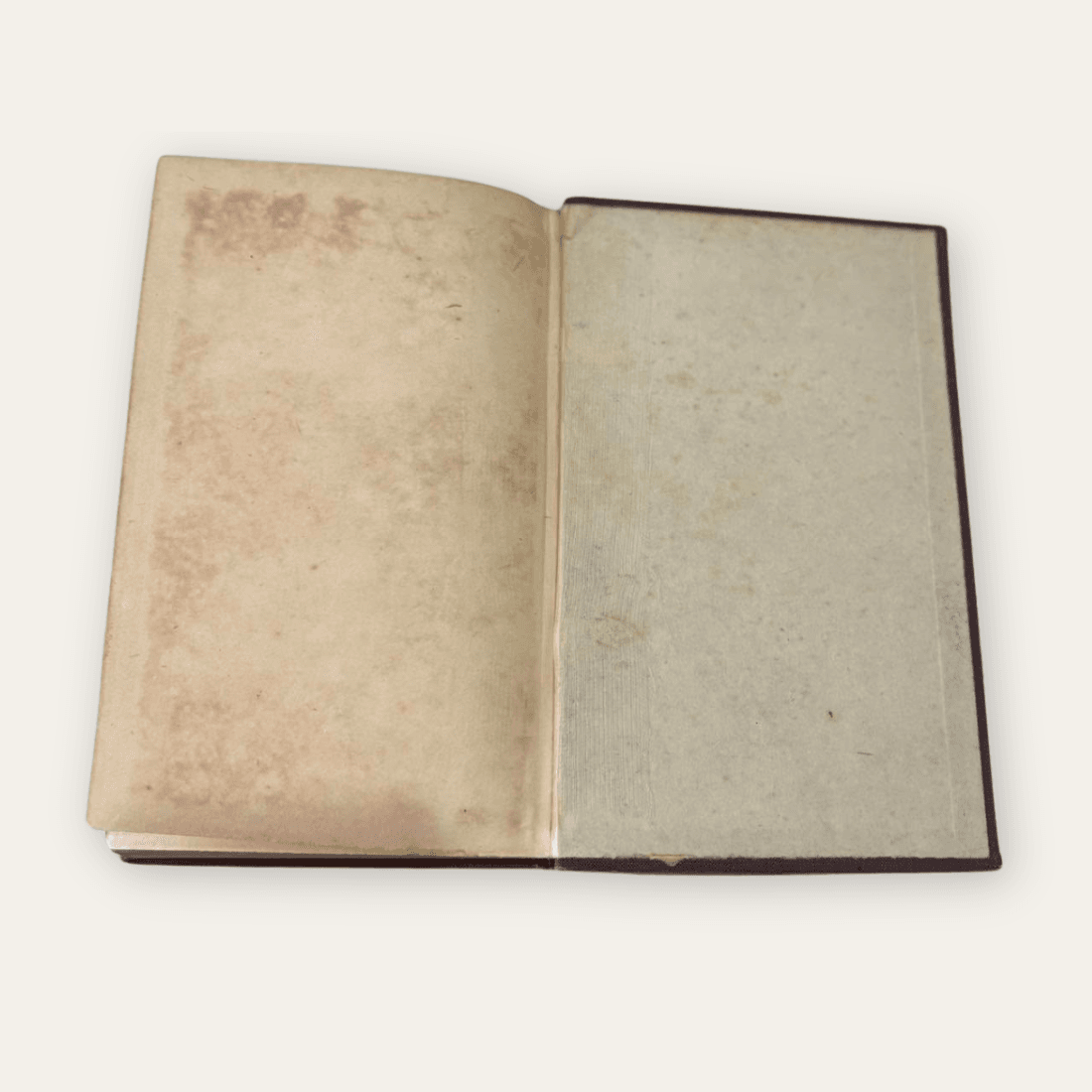 Rear endpaper and inside back cover of Old Mortality showing brown spotting and discolouration
