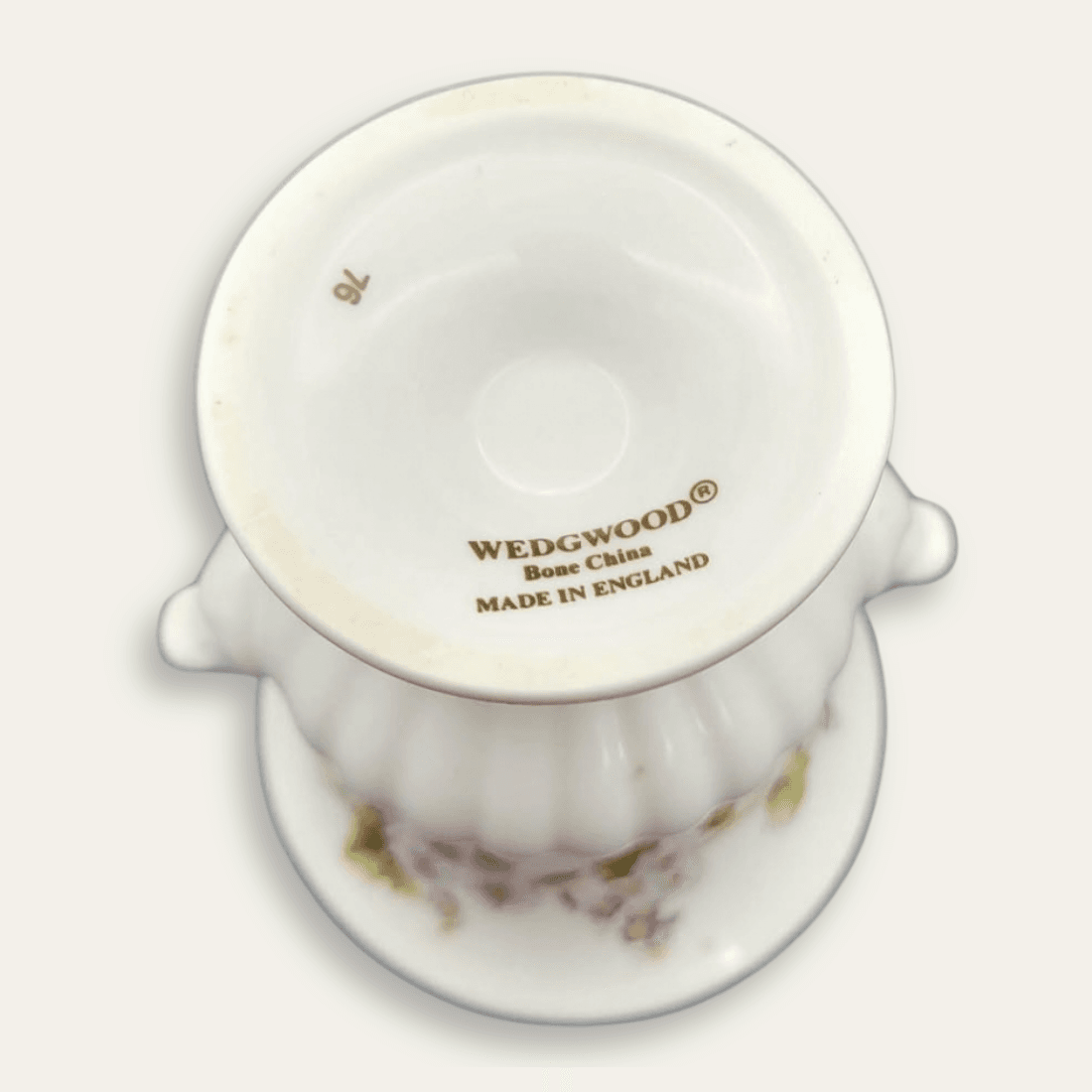 Base of Wedgwood Mirabelle vase marked Wedgwood Bone China Made in England