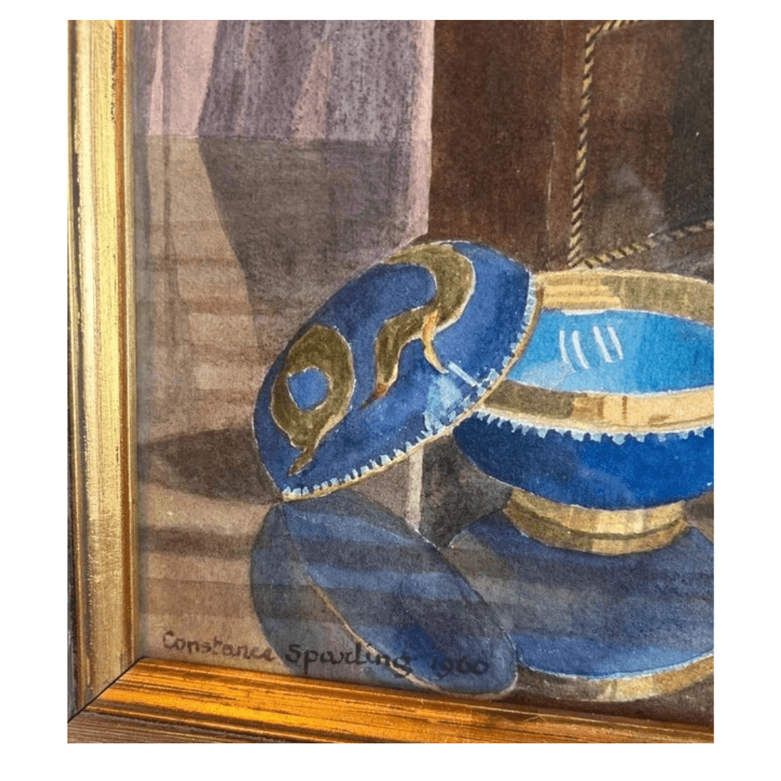 Close-up of the painting's lower-left corner showing the handwritten signature Constance Sparling and the date 1960.